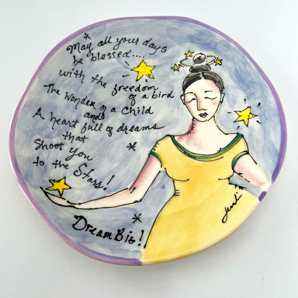 Dream Big Ceramic Decorative Plate by Julia Junkin